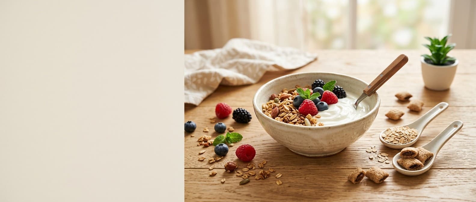 Desayuno saludable, surtido completo
