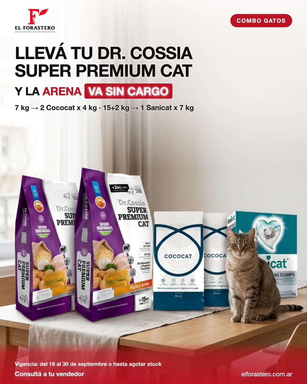 Llevá tu Dr. Cossia Super Premium Cat y la arena va sin cargo