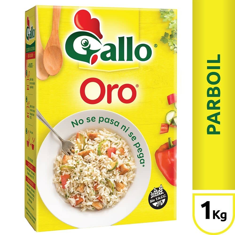Arroz Gallo Oro Parboil Caja x 1 kg