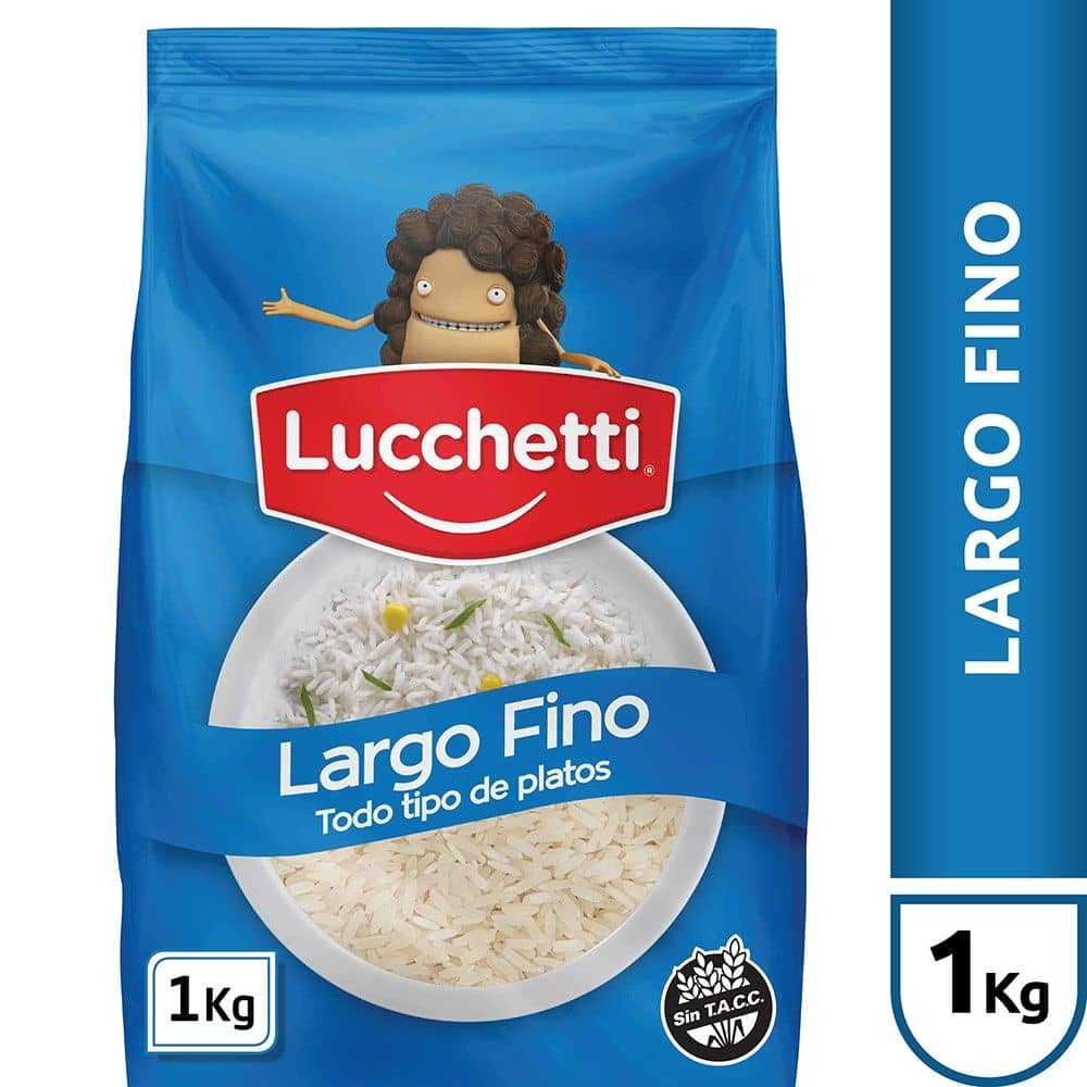 Arroz Lucchetti Largo Fino Bolsa x 1 kg