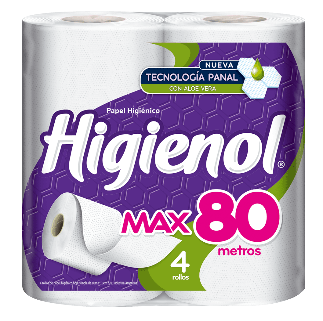 Higienol Papel Higiénico Max x 80 m x 4 Rollos