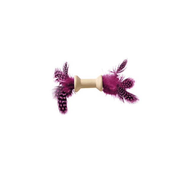 Toy Cat Wood Mala Dumbbell Pink 5CM