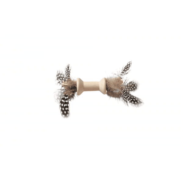 Toy Cat Wood Mala Dumbbell Tan 5CM