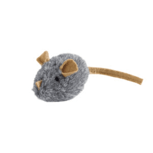 Cat Toy Plush Mouse 5 CM, Grey-Beige, Catnip