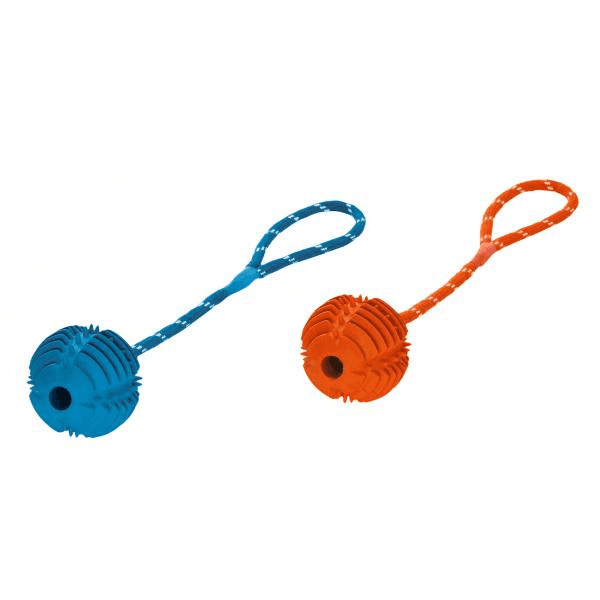 Dog Toy Training Tooth Ball Rope Blue 8 CM