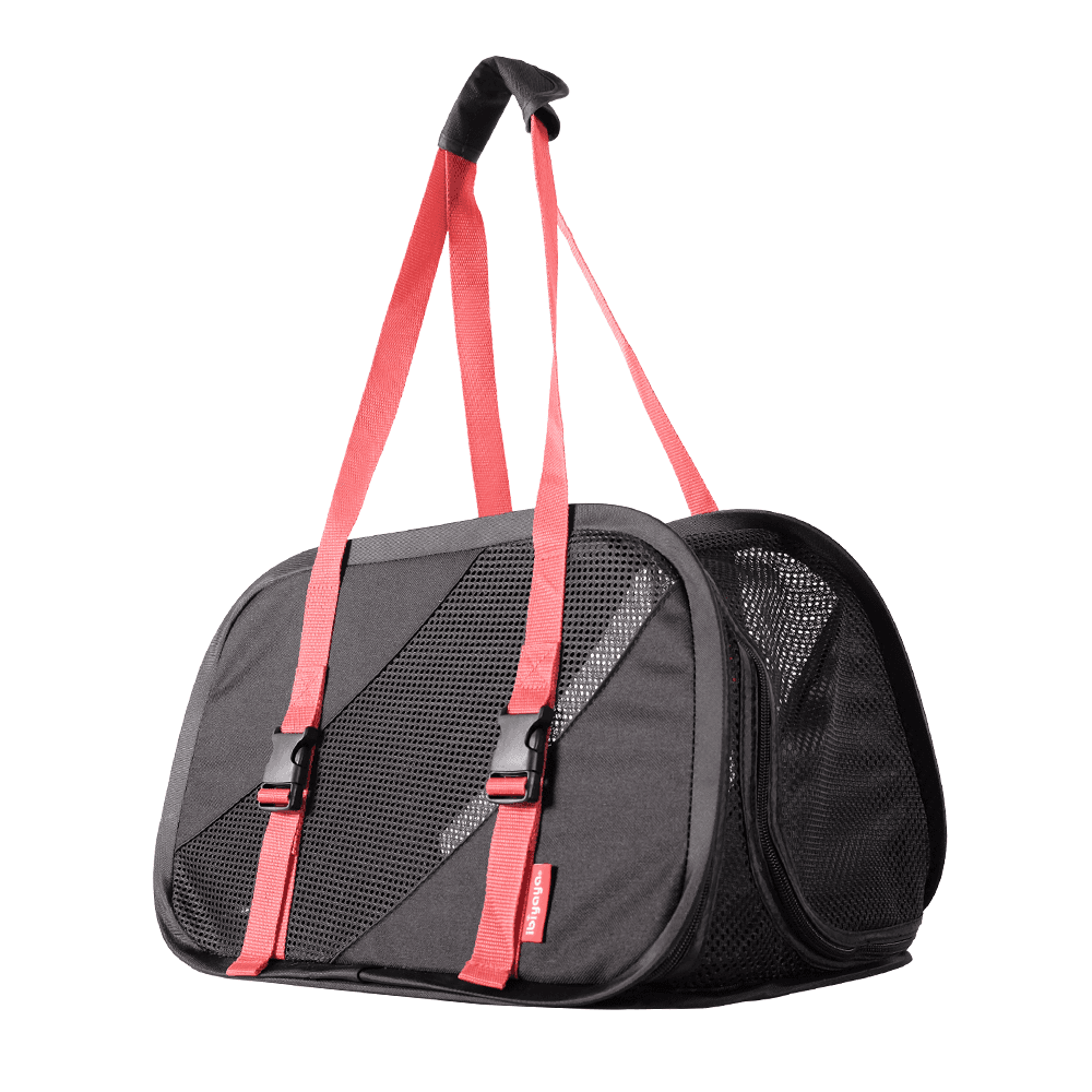 Foldable Pet Travel Carrier Black Red