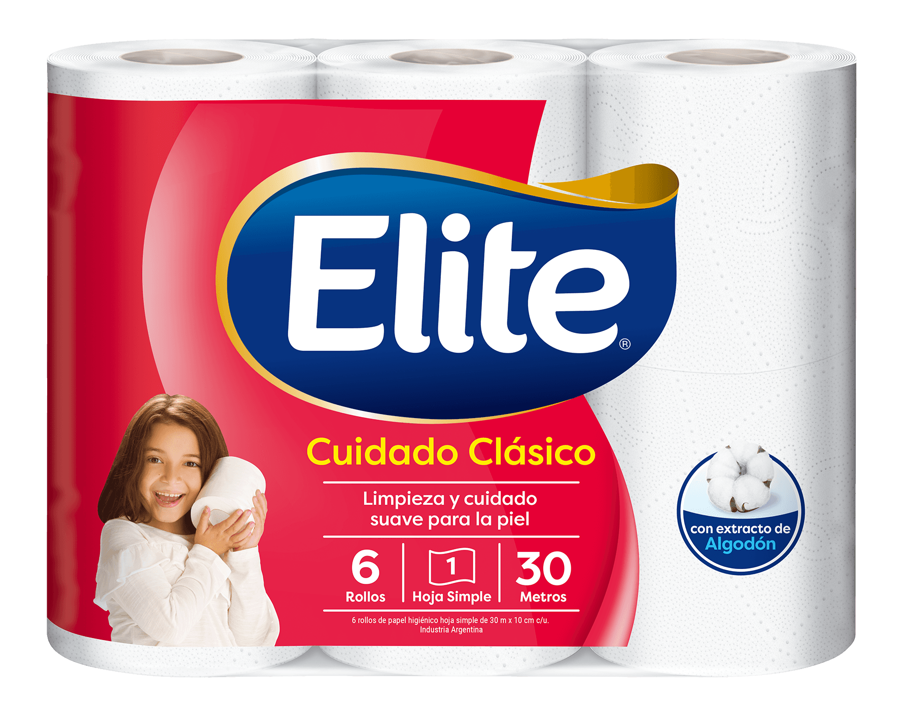 Elite Papel Hihienico Tulipan Hoja Simple x 30 m x 6 rollos