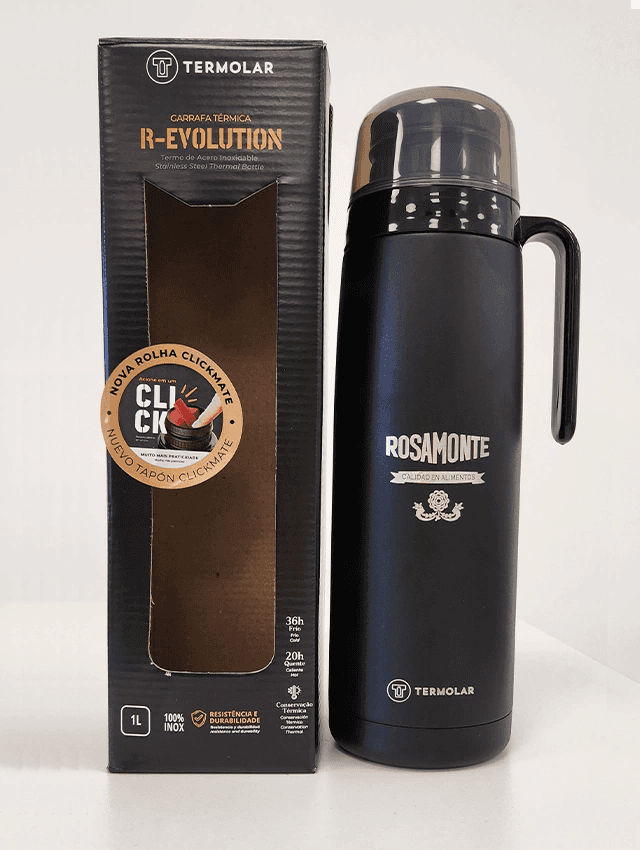 Rosamonte Termo Termolar Acero Inoxidable Black x 1 l