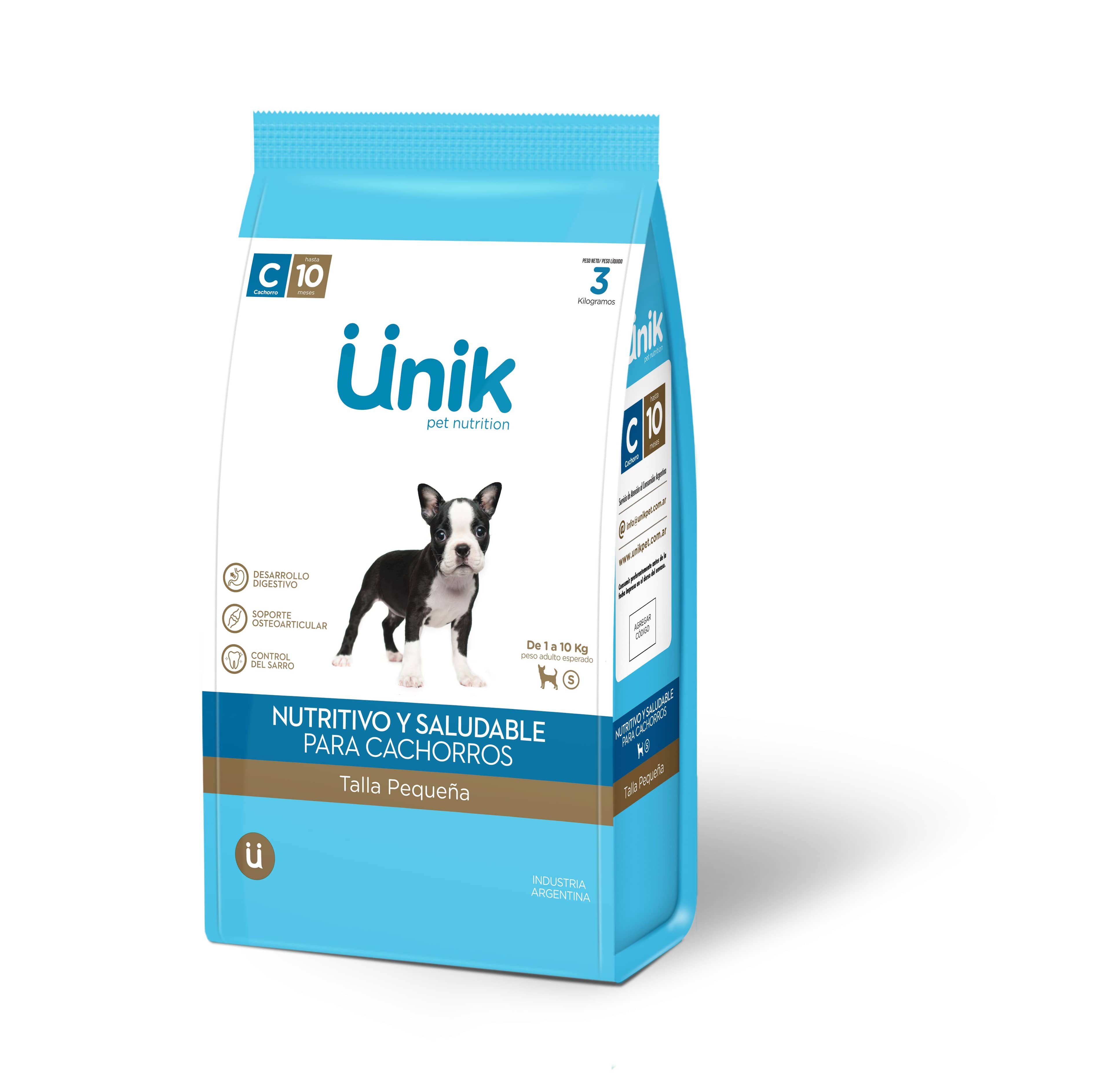 Unik Dog Cachorro Raza Pequeña x 3 kg
