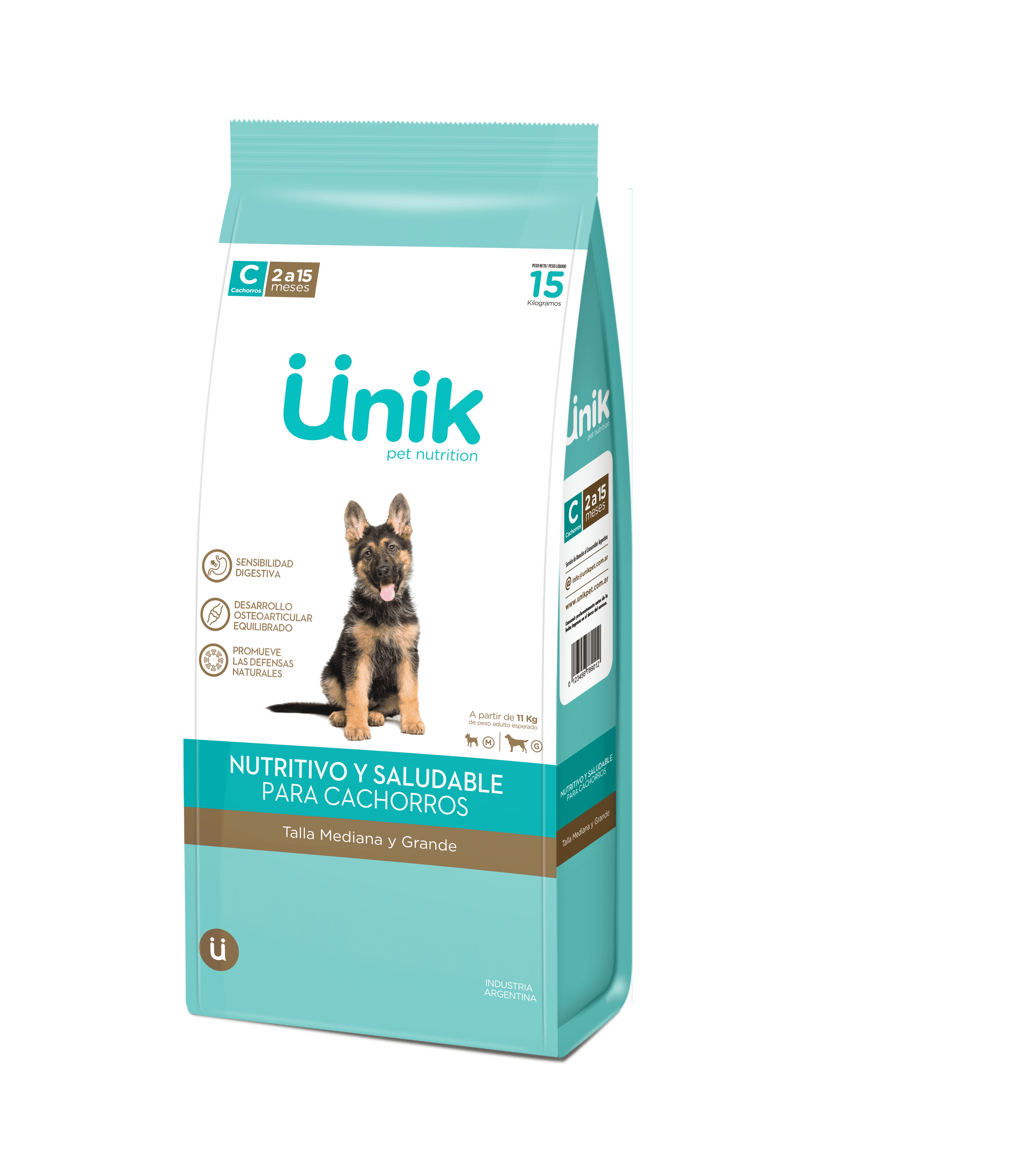 Unik Dog Cachorro Raza Mediana y Grande x 15 kg