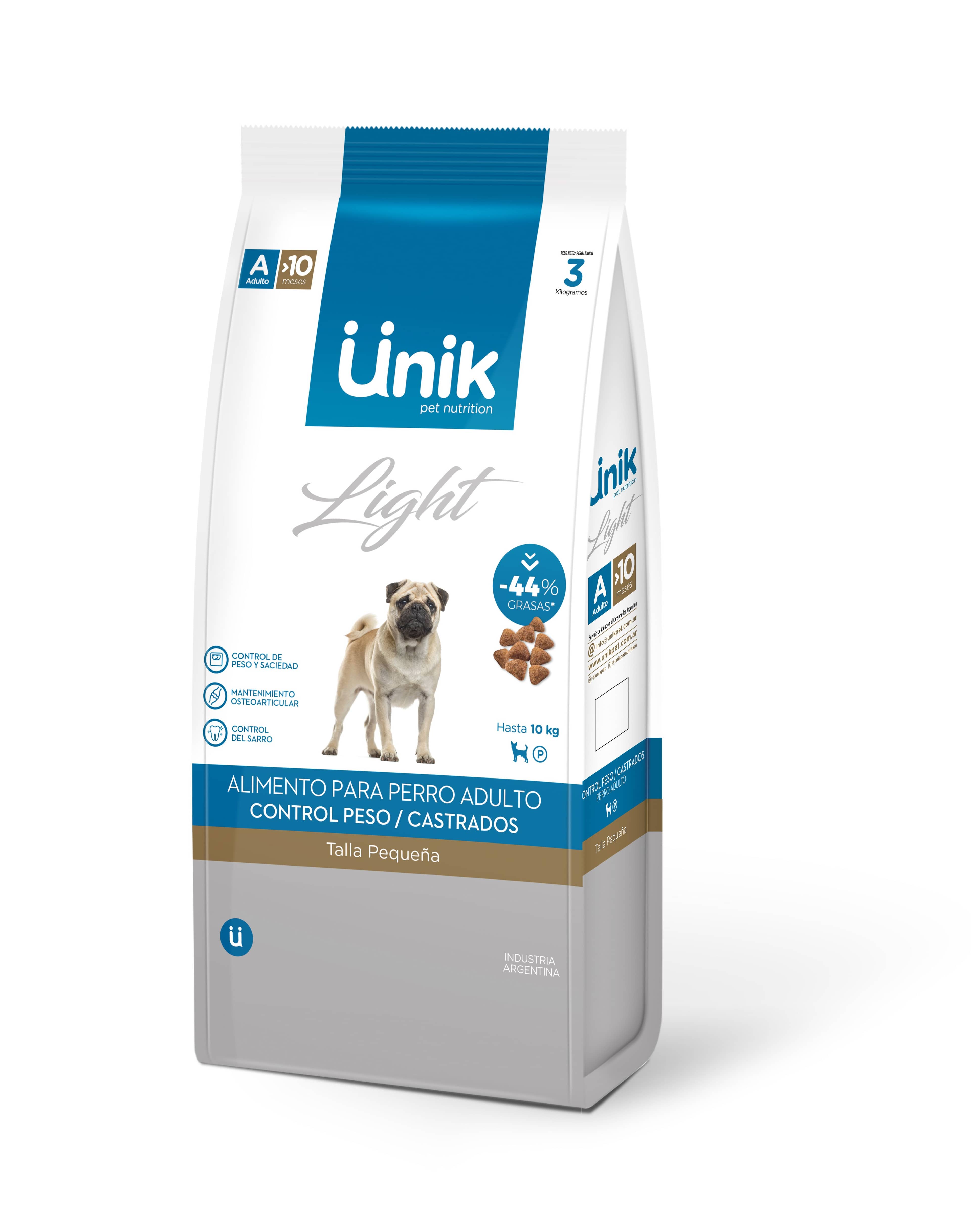 Unik Dog Adulto Control de Peso Raza Pequeña x 3 kg