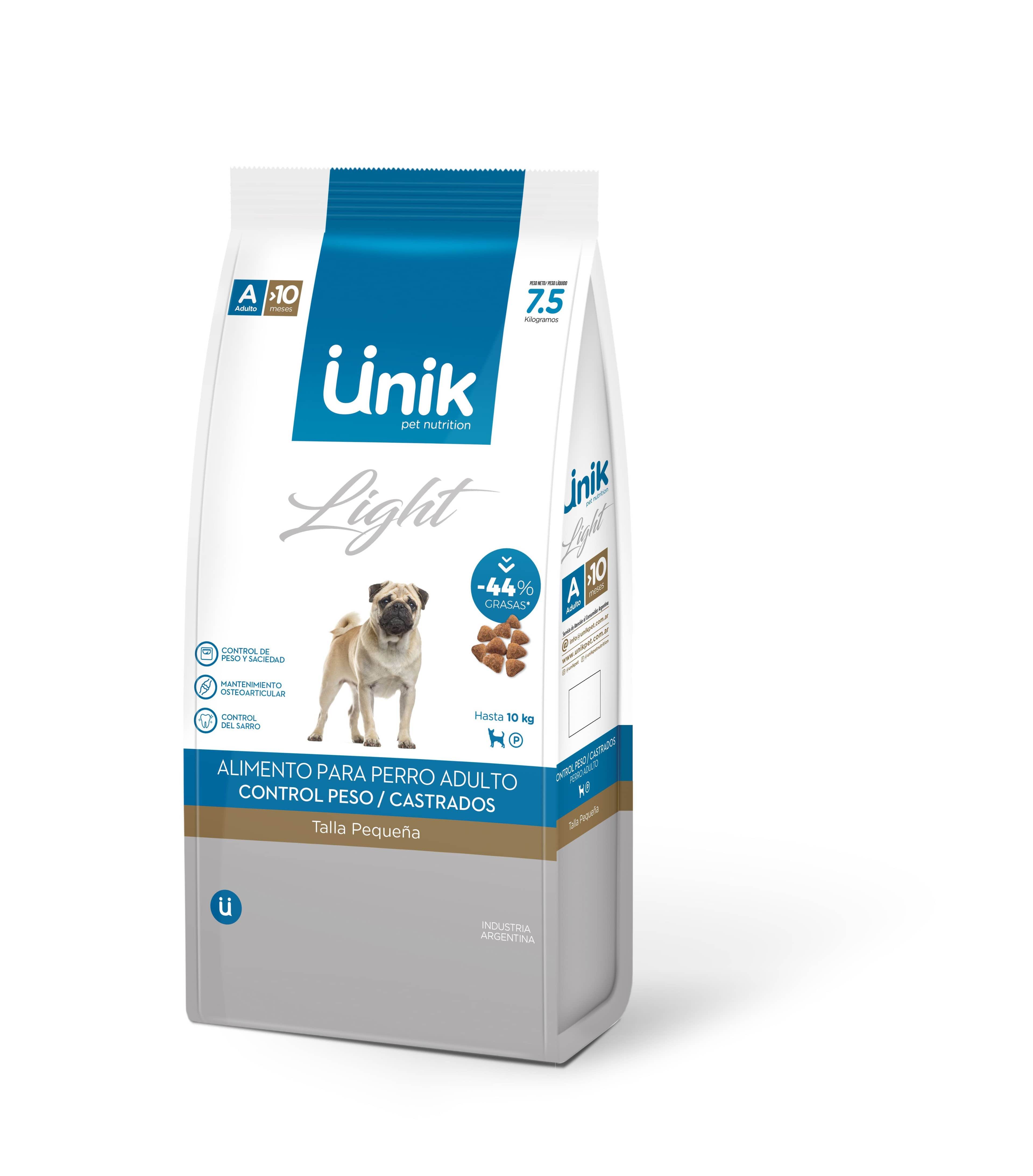 Unik Dog Adulto Control de Peso Raza Pequeña x 7,5 kg