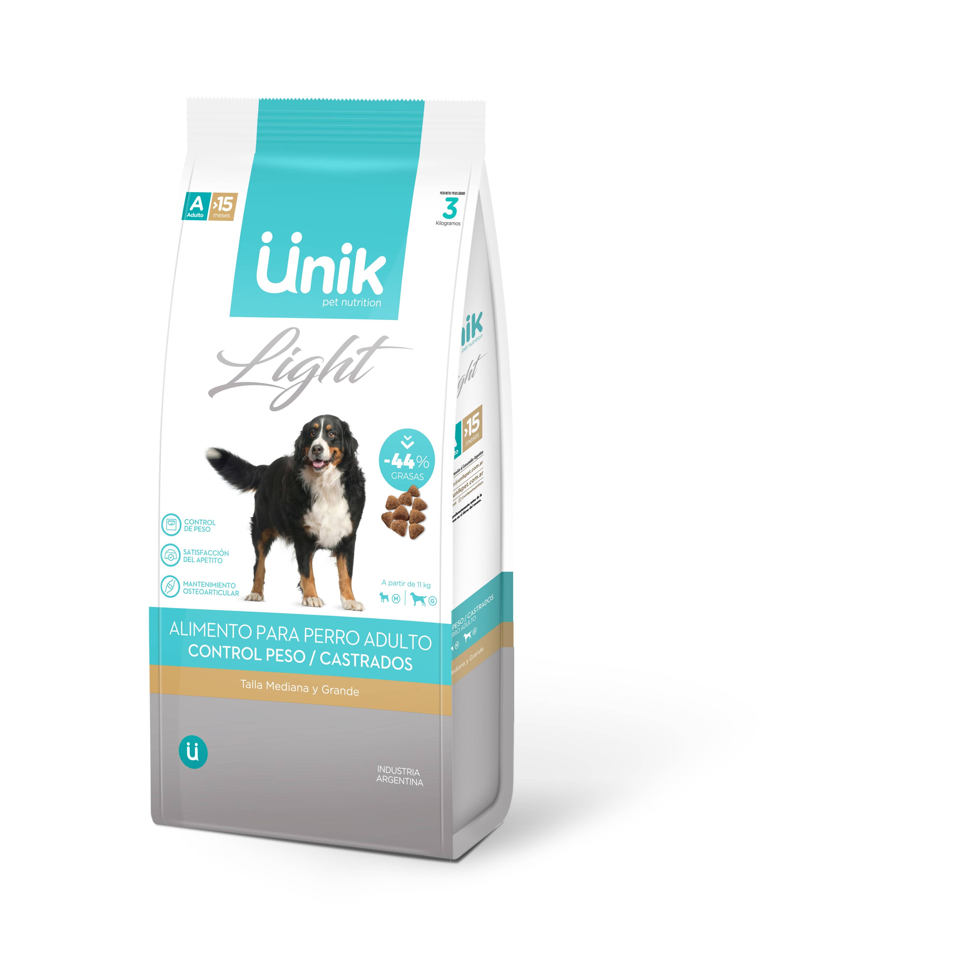 Unik Dog Adulto Control de Peso Raza Mediana y Grande x 3 kg