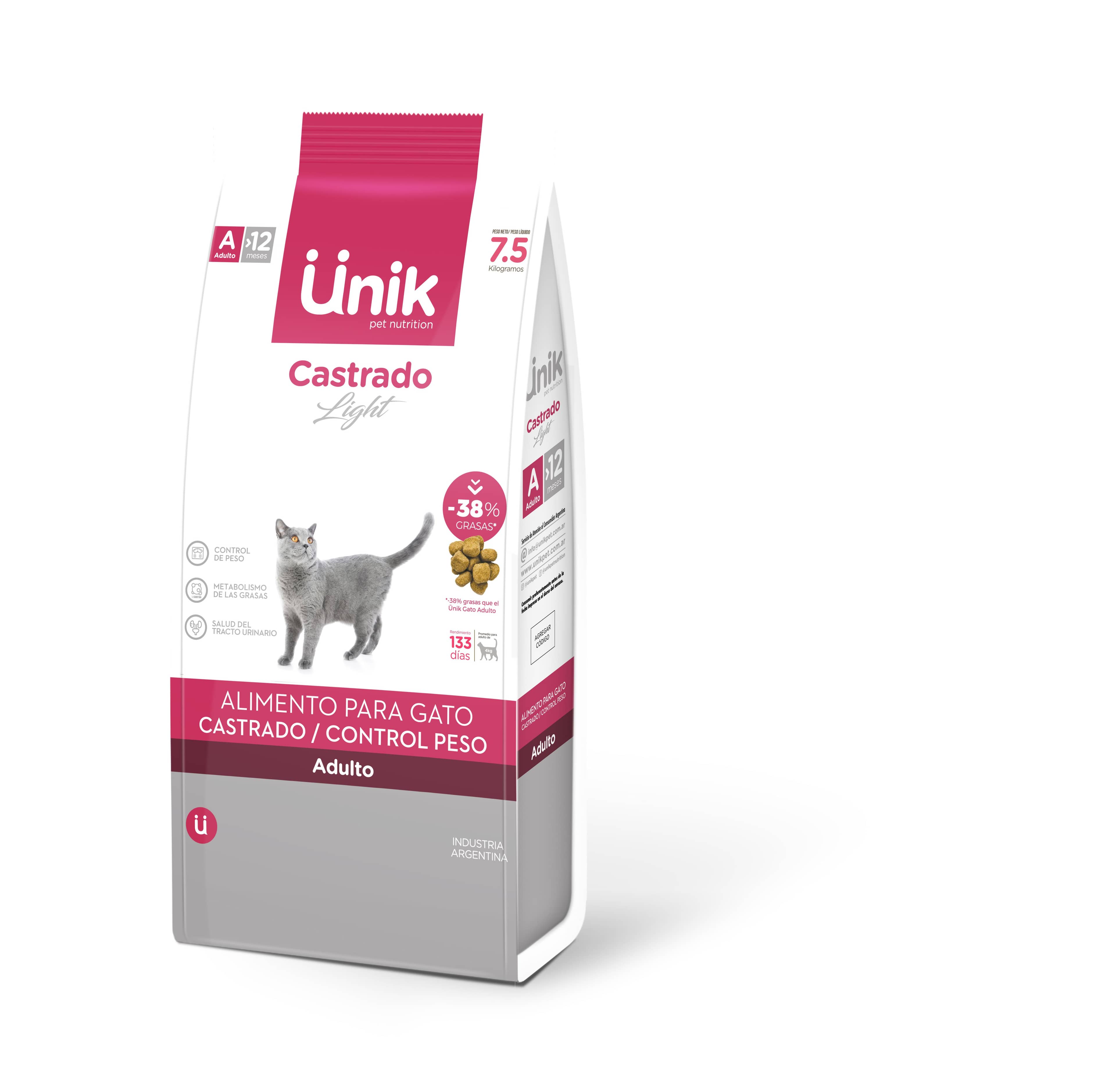 Unik Cat Adulto Castrado x 7,5 kg