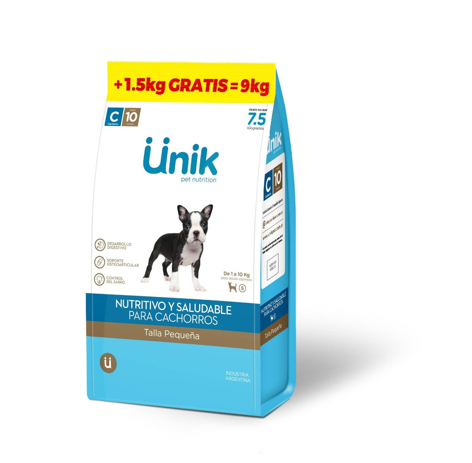 Unik Dog Cachorro Raza Pequeña x 7,5+1,5 kg