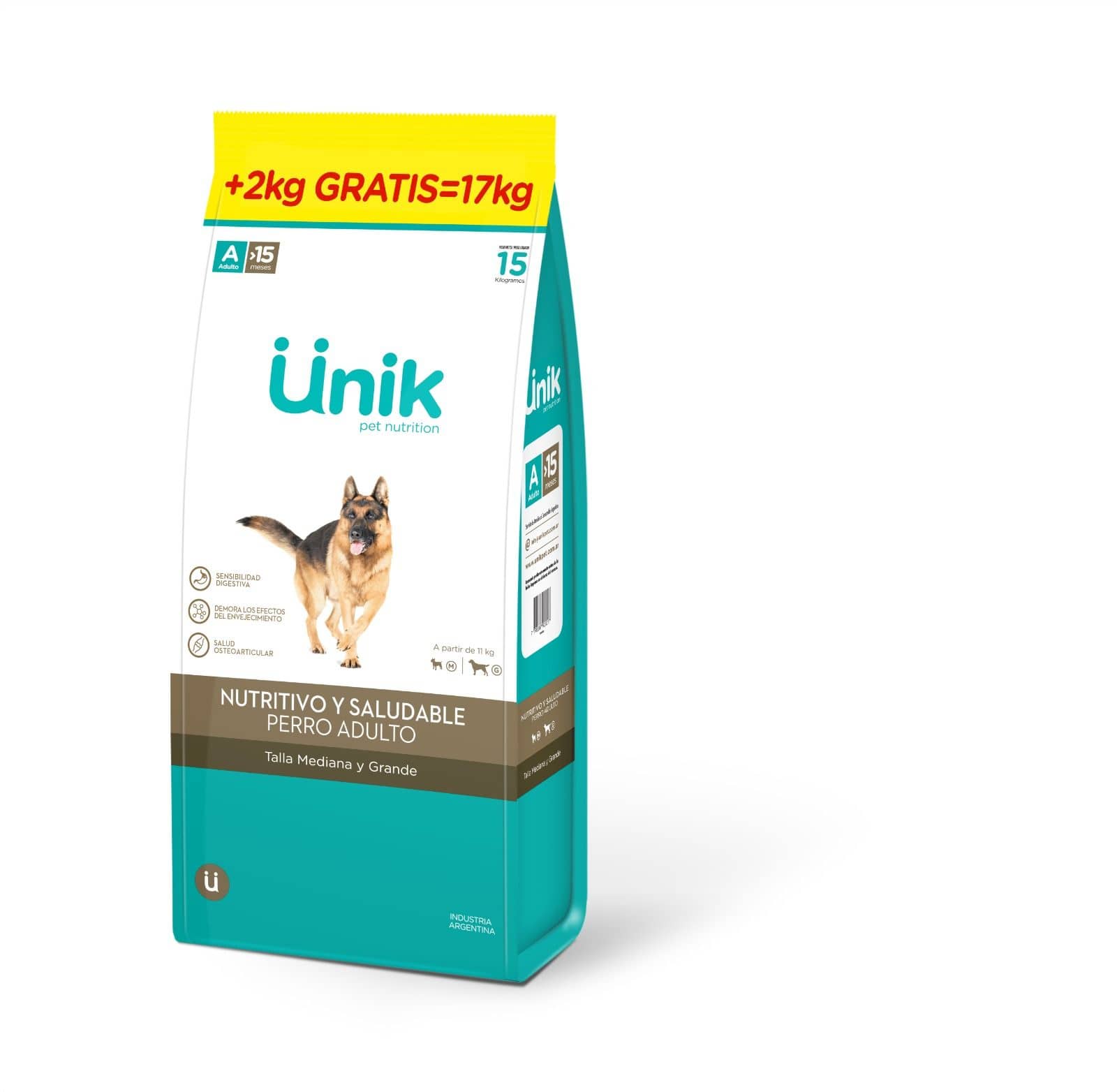 Unik Dog Adulto Raza Mediana y Grande x 15+2 kg