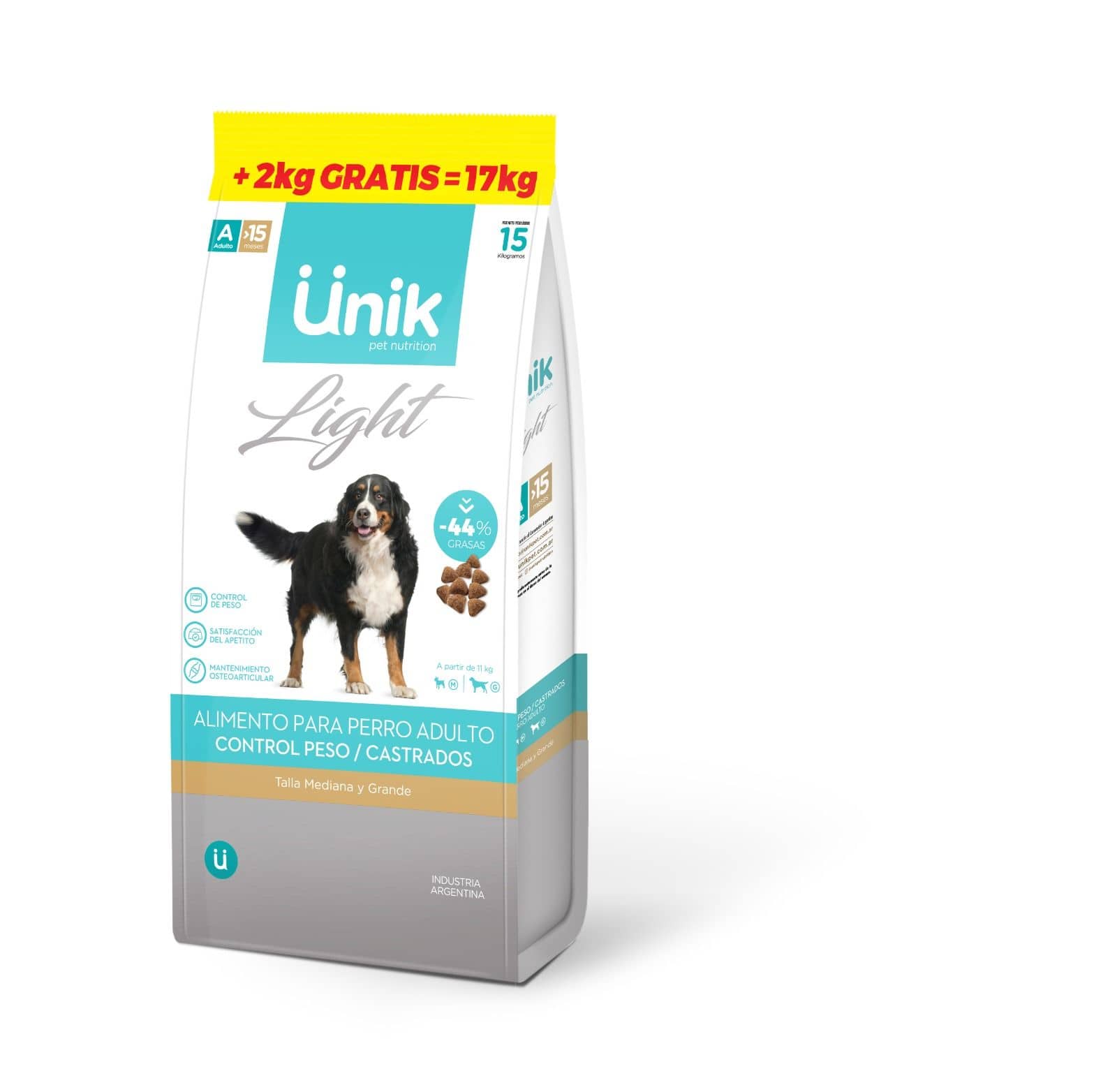 Unik Dog Adulto Control de Peso Raza Mediana y Grande x 15+2 kg