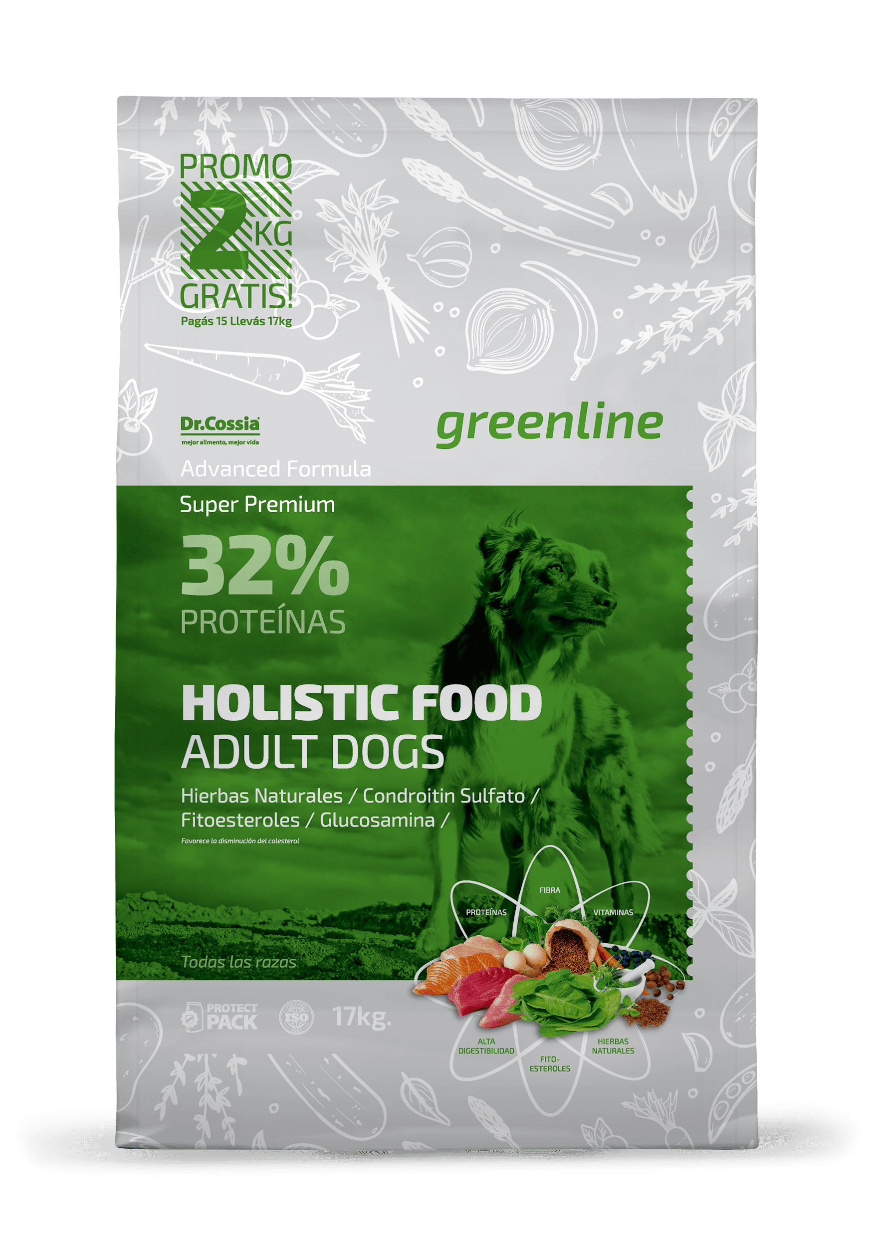 Greenline Holistic Food Raza Mediana y Grande x 15+2 kg