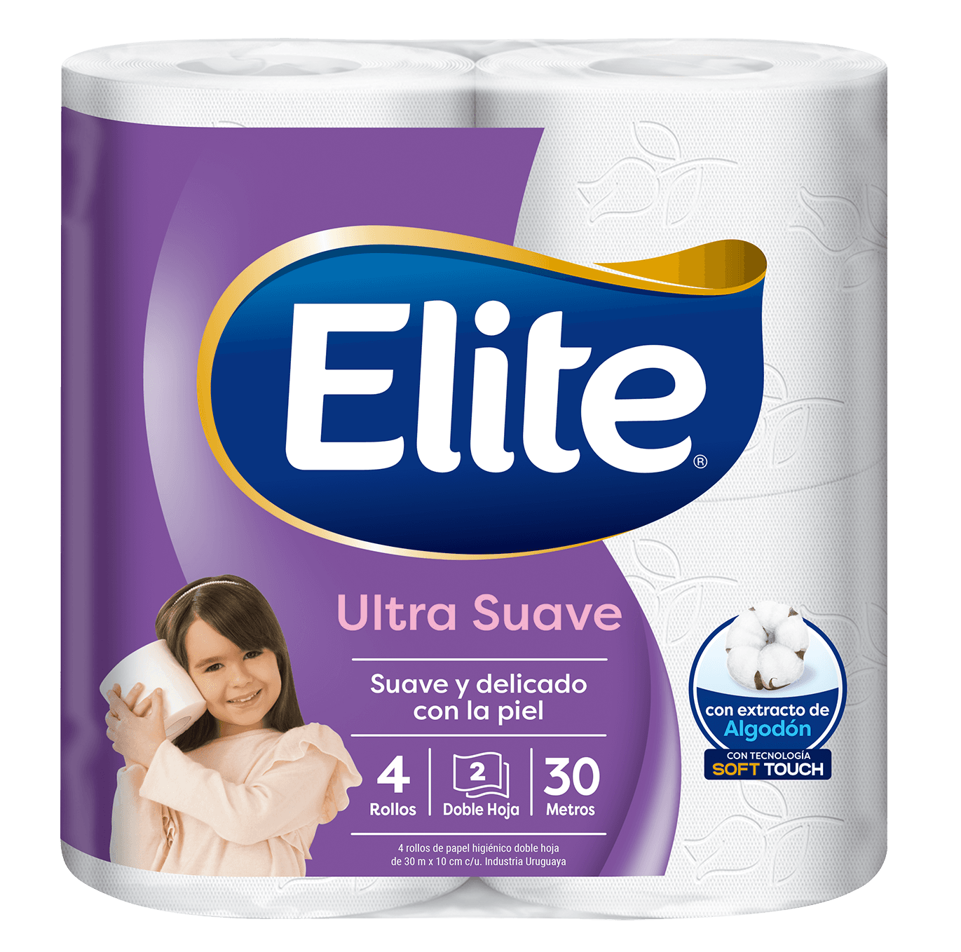 Elite Papel Higiénico Ultra Doble Hoja x 30 m x 4 Rollos