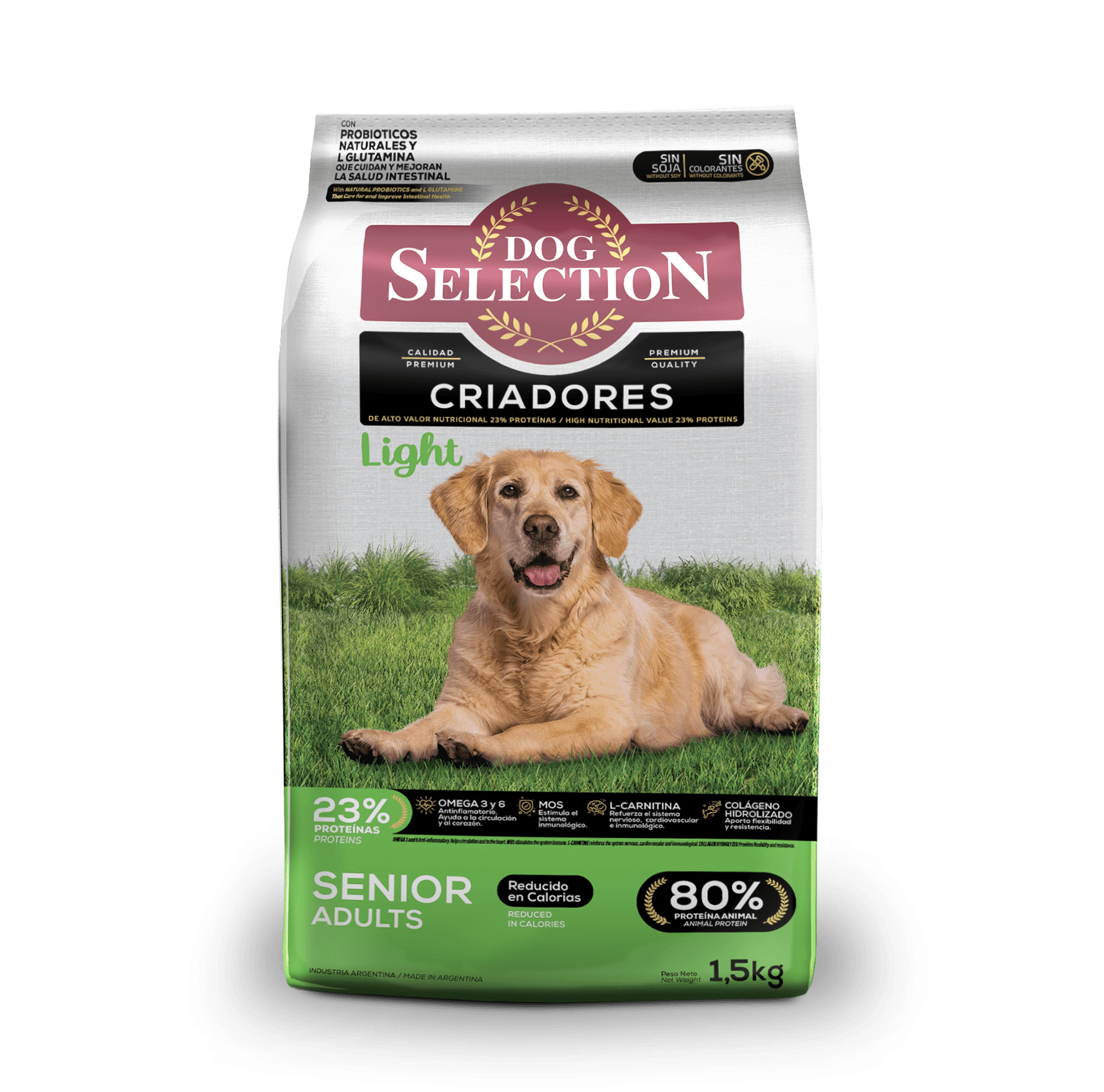 Dog Selection Criadores Adulto Light x 1,5 kg