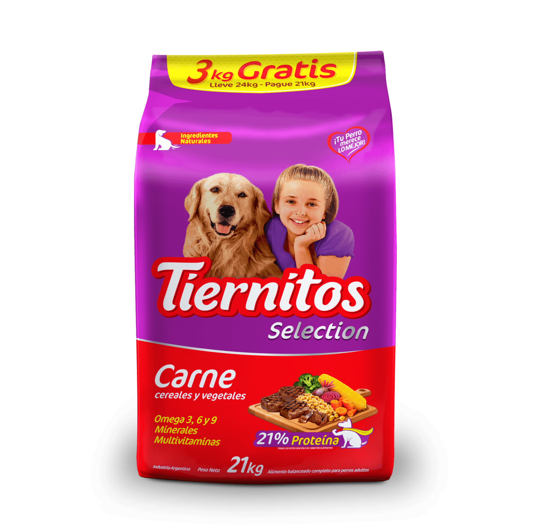 Tiernitos Adulto Carne x 21+3 kg