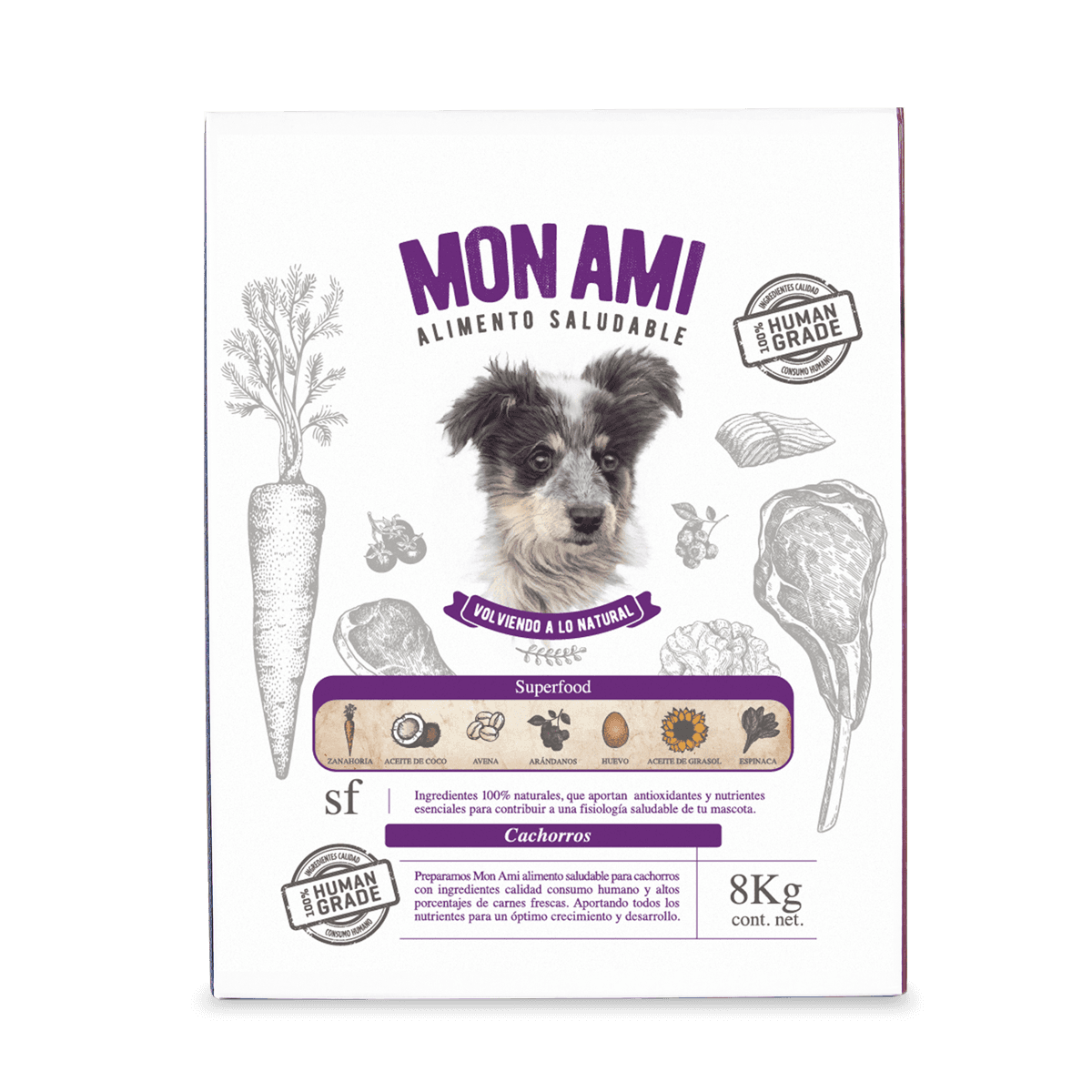 Mon Ami Human Grade Cachorro x 8 kg
