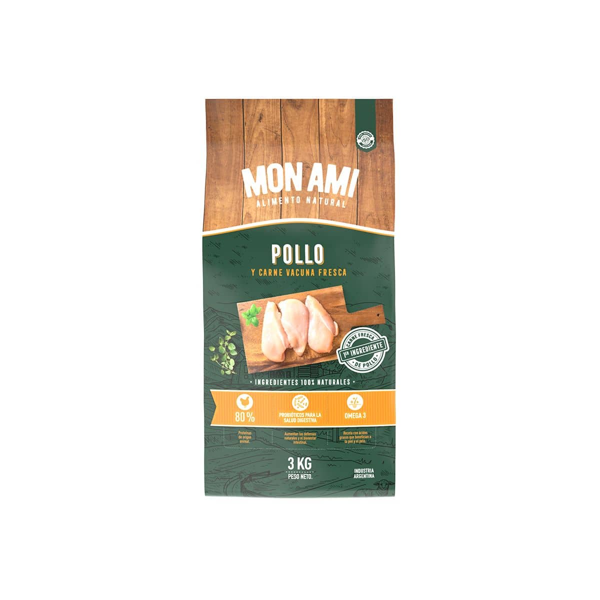 Mon Ami Alimento Natural Pollo x 3 kg