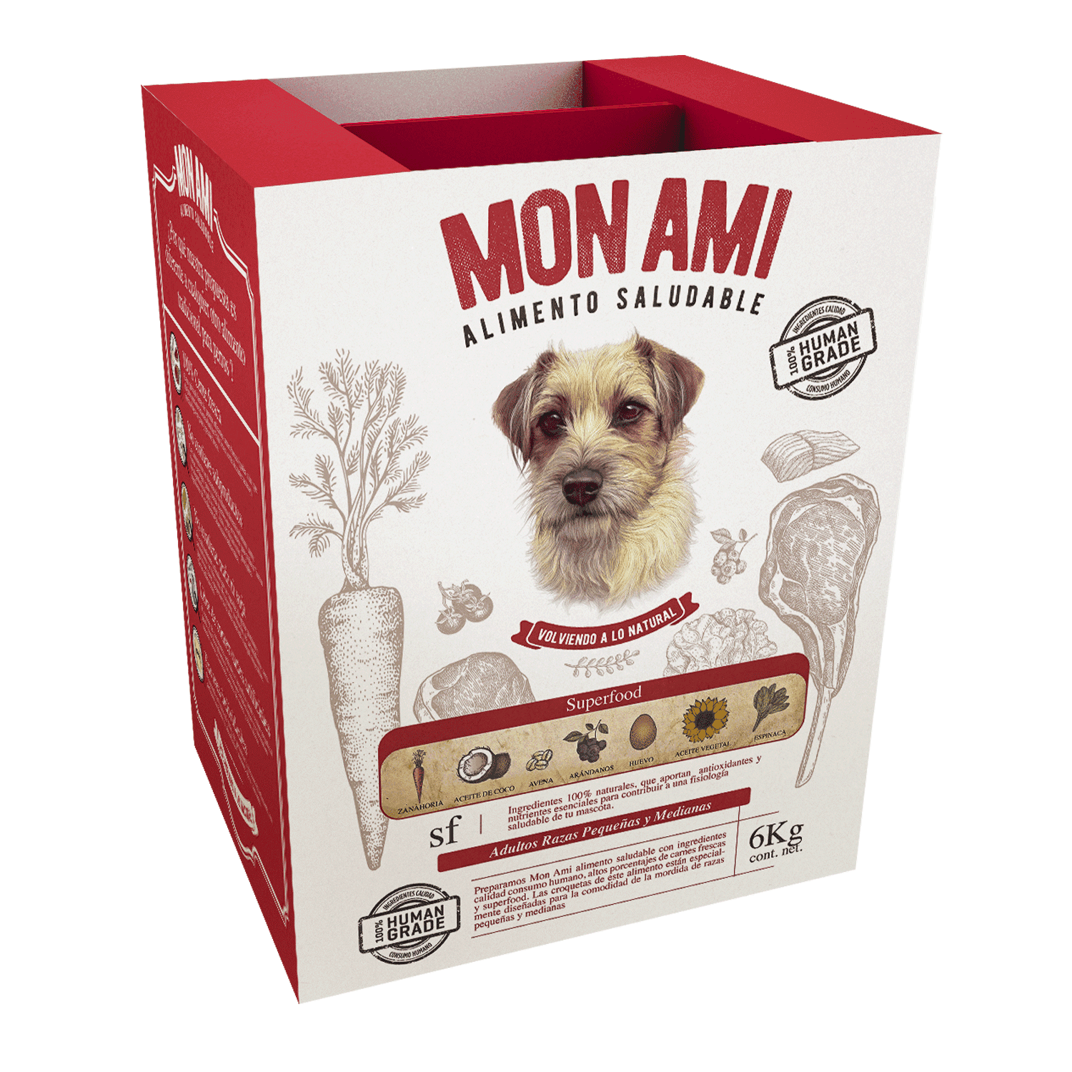 Mon Ami Human Grade Adulto Raza Pequeña y mediana x 6 kg