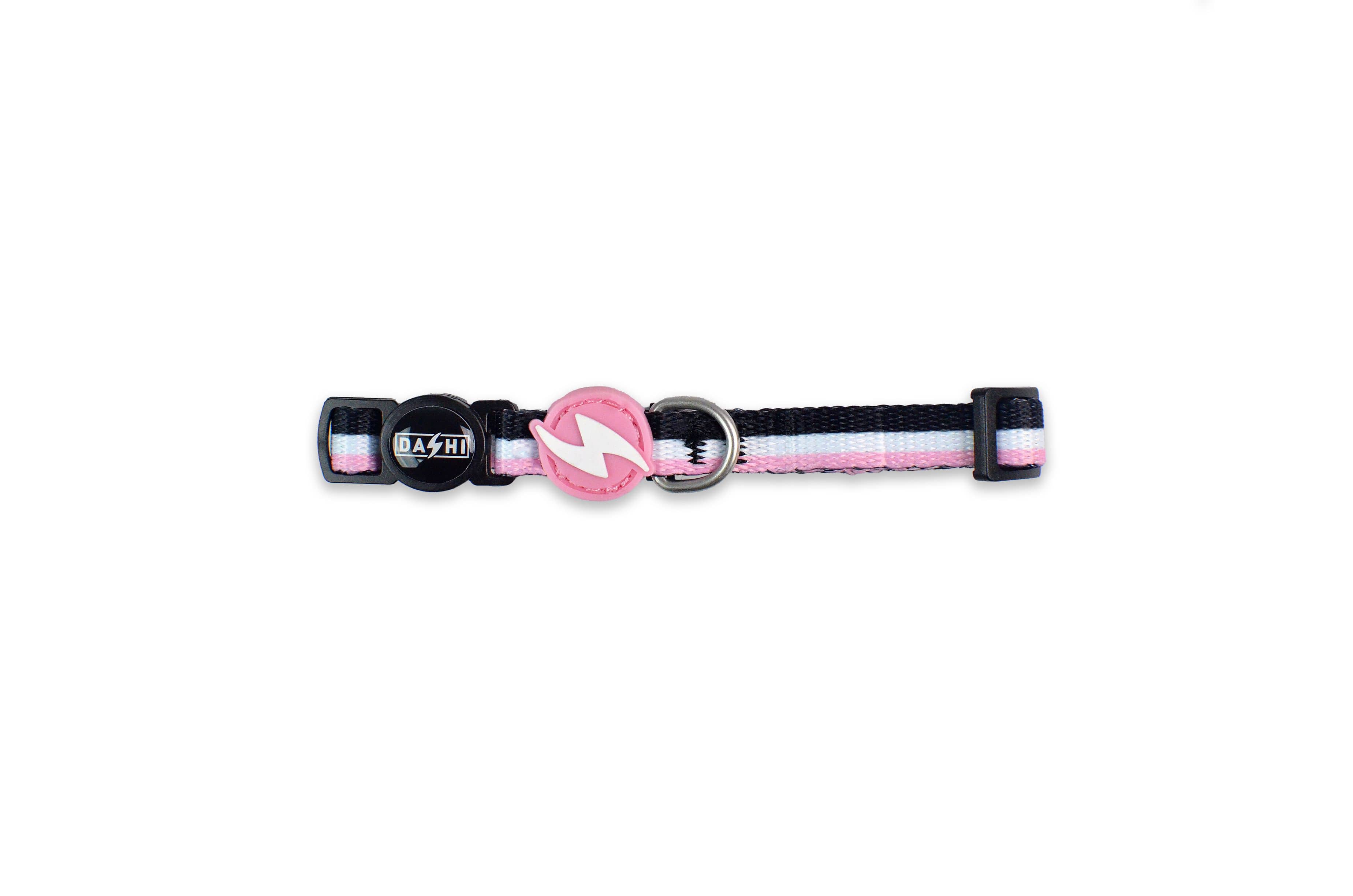 DASHI STRIPES3 PINK & BLACK COLLAR CAT-0053