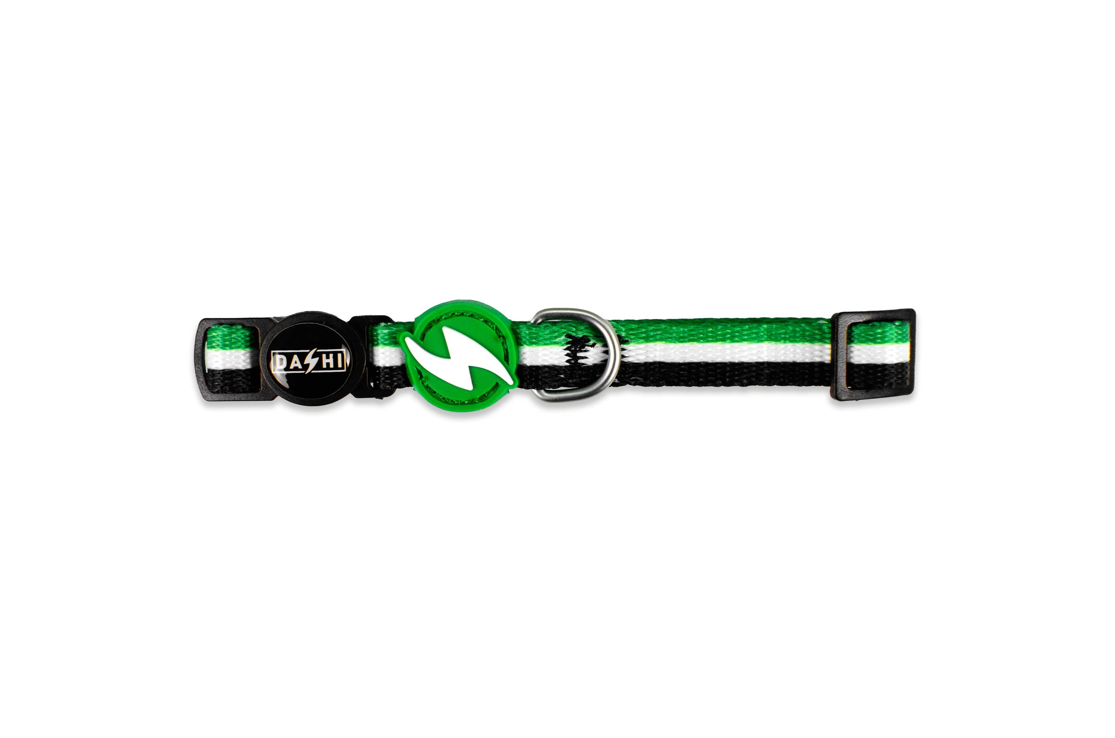 DASHI STRIPES3 GREEN & BLACK COLLAR CAT-0065