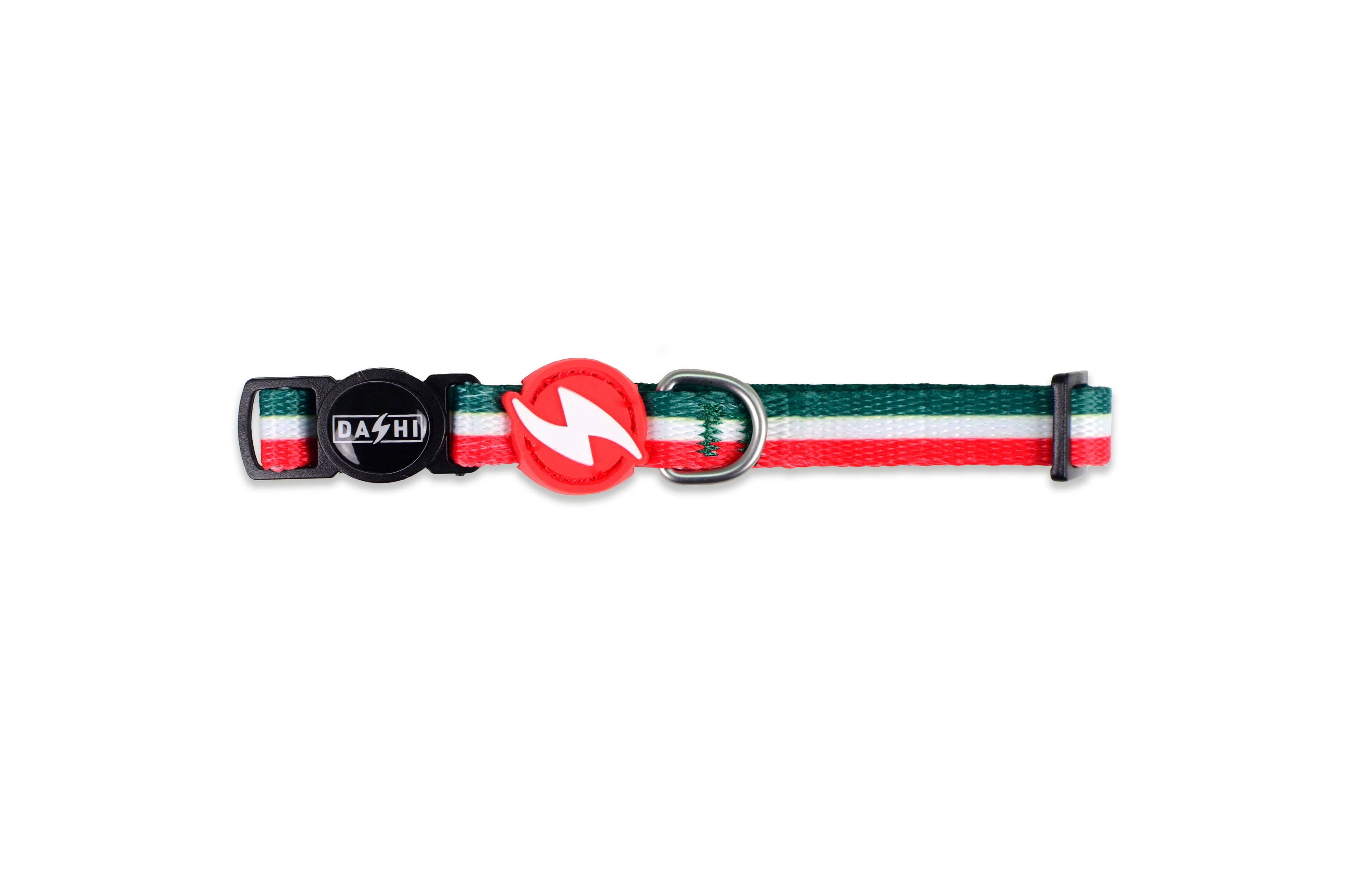 DASHI STRIPES3 GREEN & RED COLLAR CAT-0066