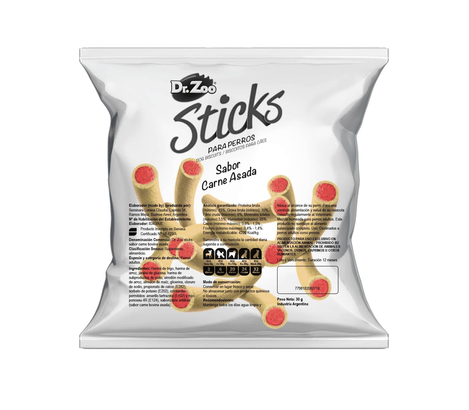 Dr Zoo Sticks Carme Asada x 30 g