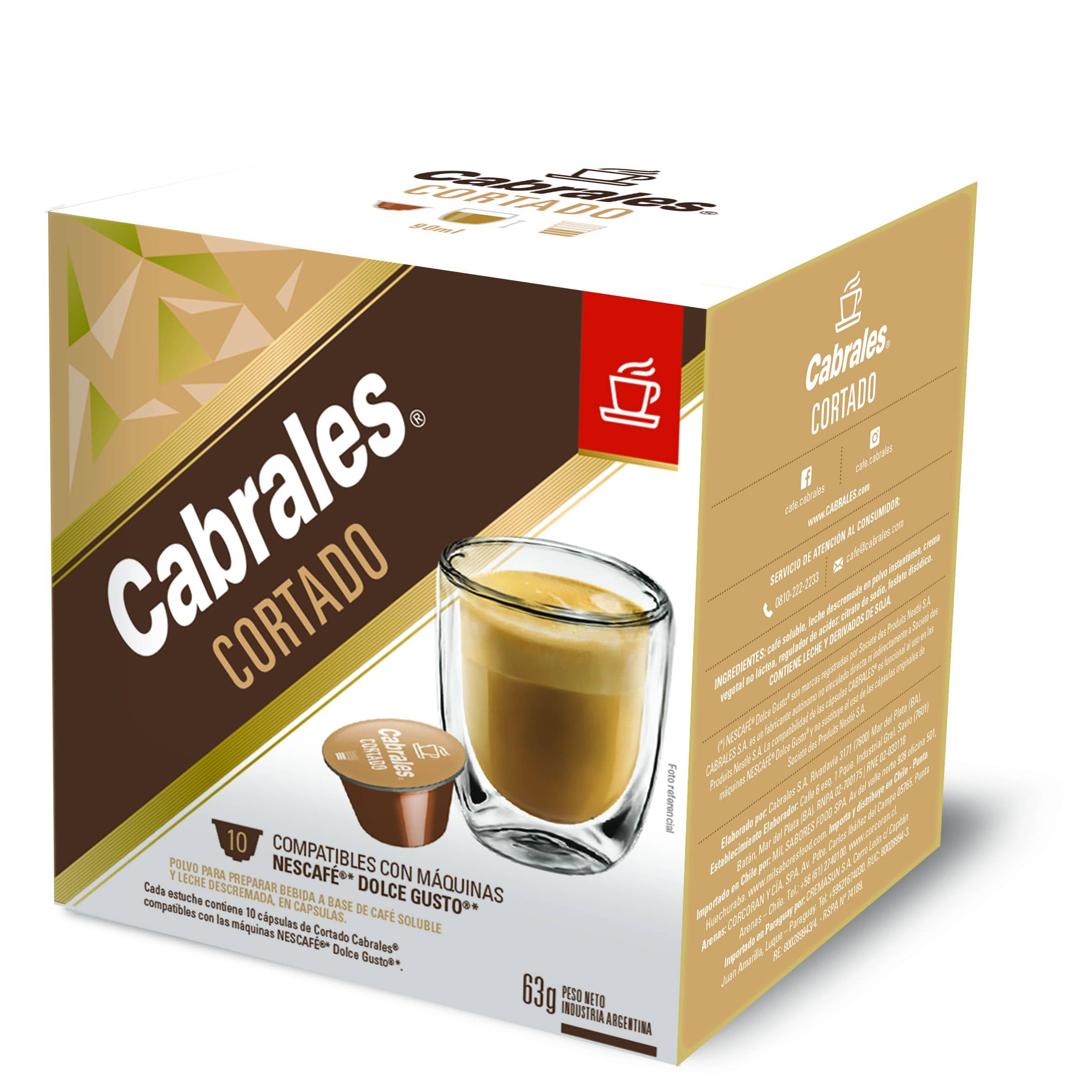 Cabrales Capsula Dolce Gusto Cortado 10 cap. x 6,3 g