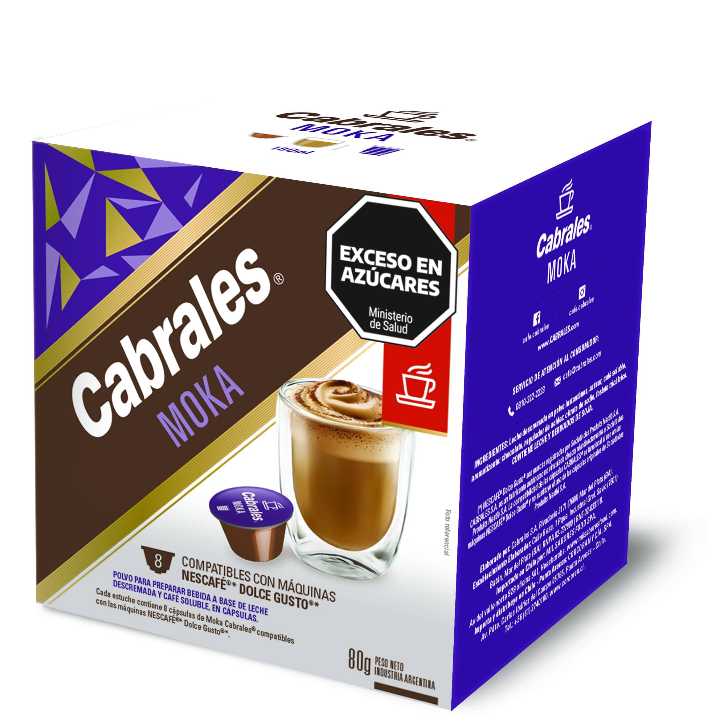 Cabrales Capsula Dolce Gusto Moka 8 cap. x 10 g