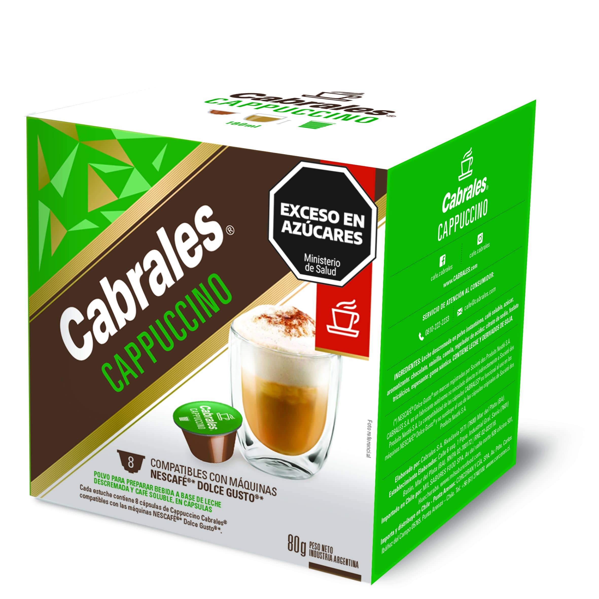 Cabrales Capsula Dolce Gusto Cappuccino 10 cap. x 6 g