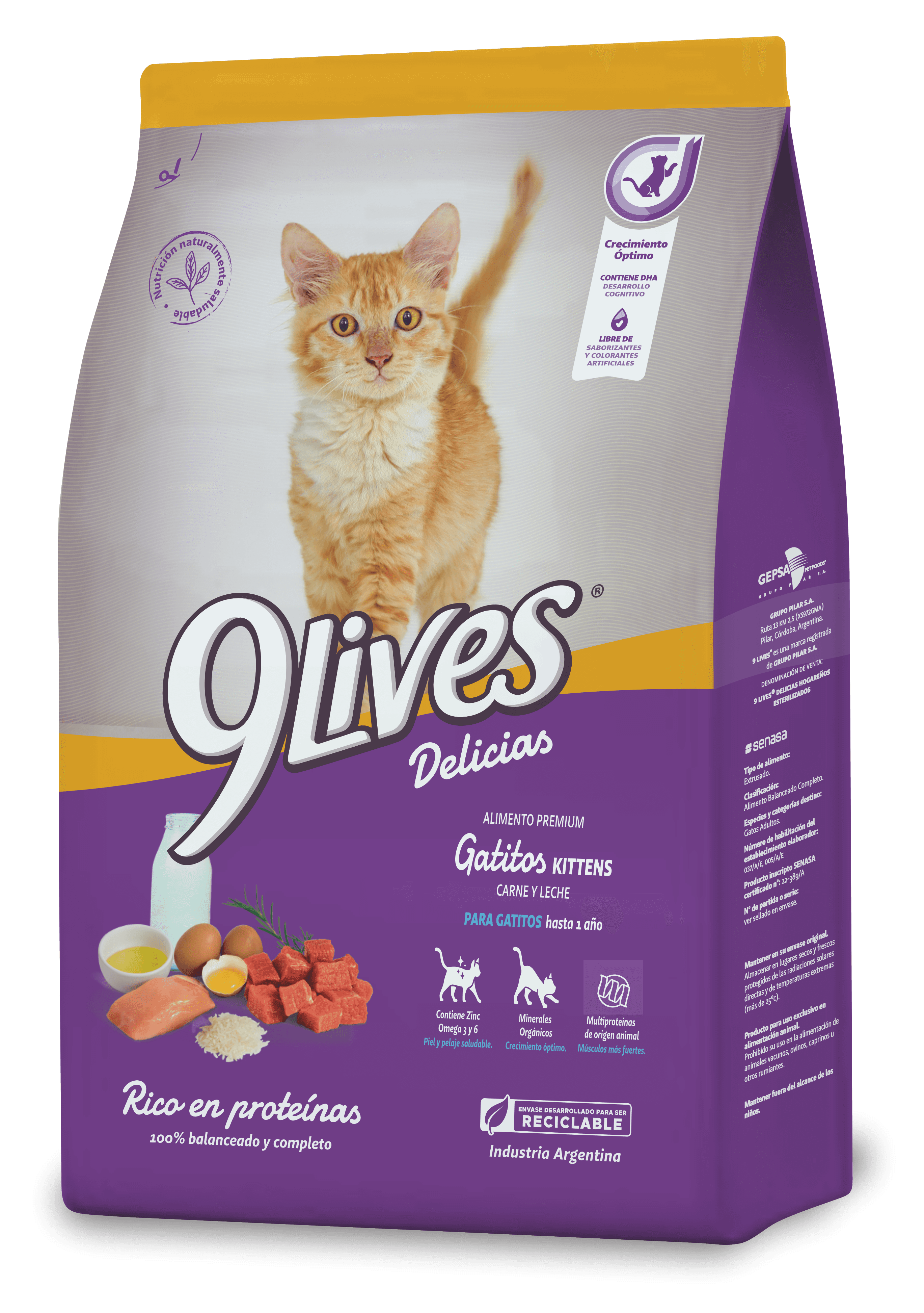 9Lives - Gatitos Carne Leche x 1 kg