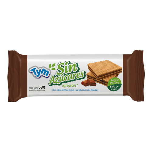 TYM - Obleas Sin Azúcar Chocolate x 63 g