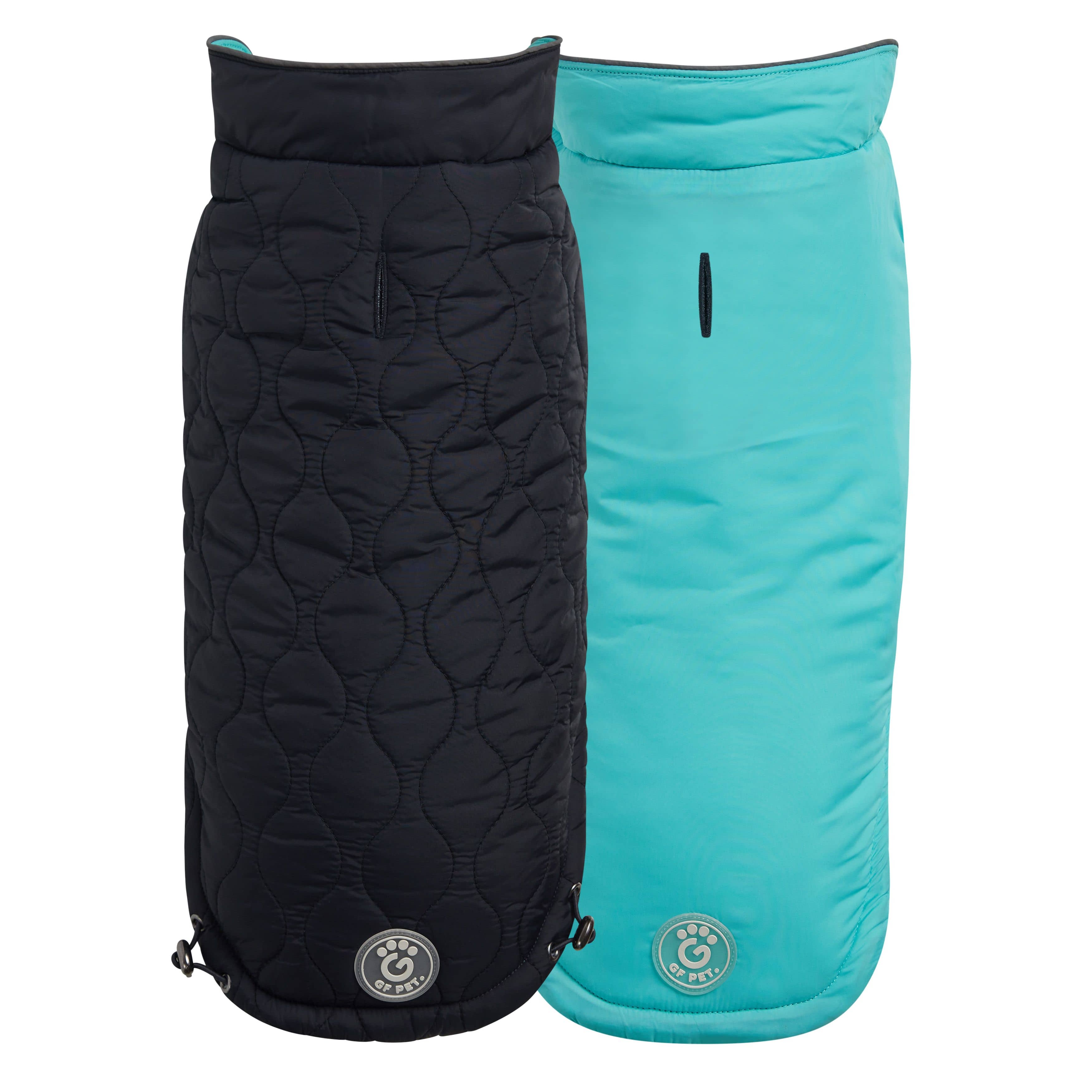 GF PET - Elasto Fit - Reversible Chalet Jacked - Black/Aqua