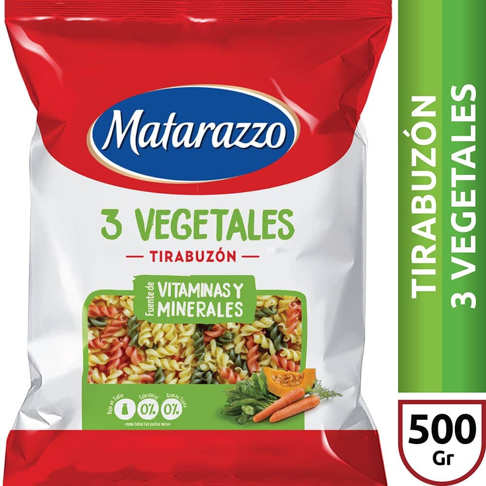 Matarazzo Tirabuzon 3 Vegetales x 500 g