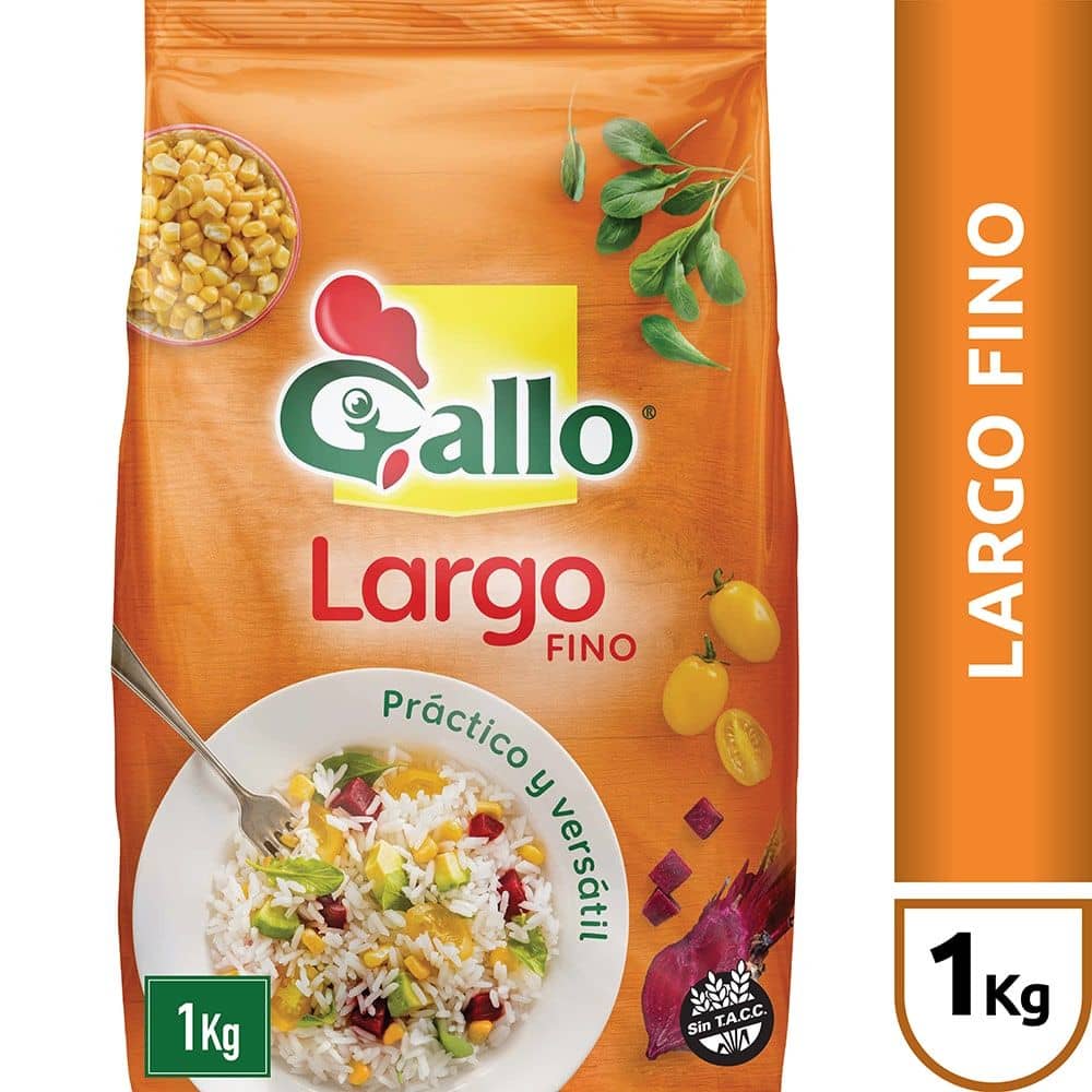 Arroz Gallo Largo Fino Bolsa x 1 kg