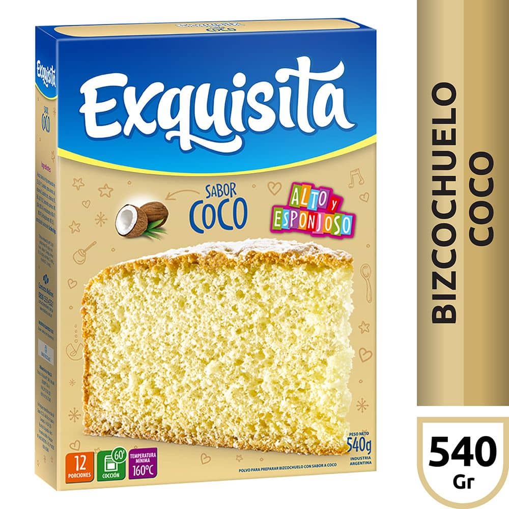 Bizcochuelo Exquisita Coco x 540 g