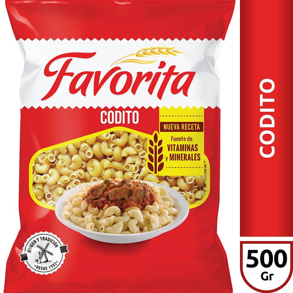 Favorita Codo Rayado Plus x 500 g